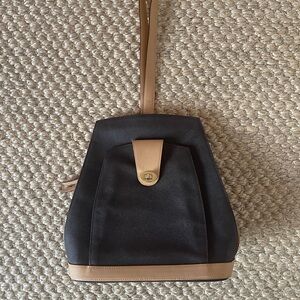 Chic Brown and Tan Women's Leather Backpack